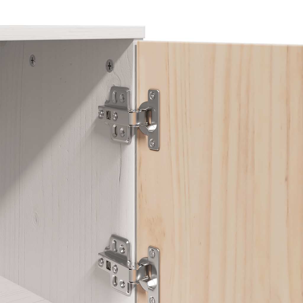 højskab 67x40x108,5 cm massivt fyrretræ hvid