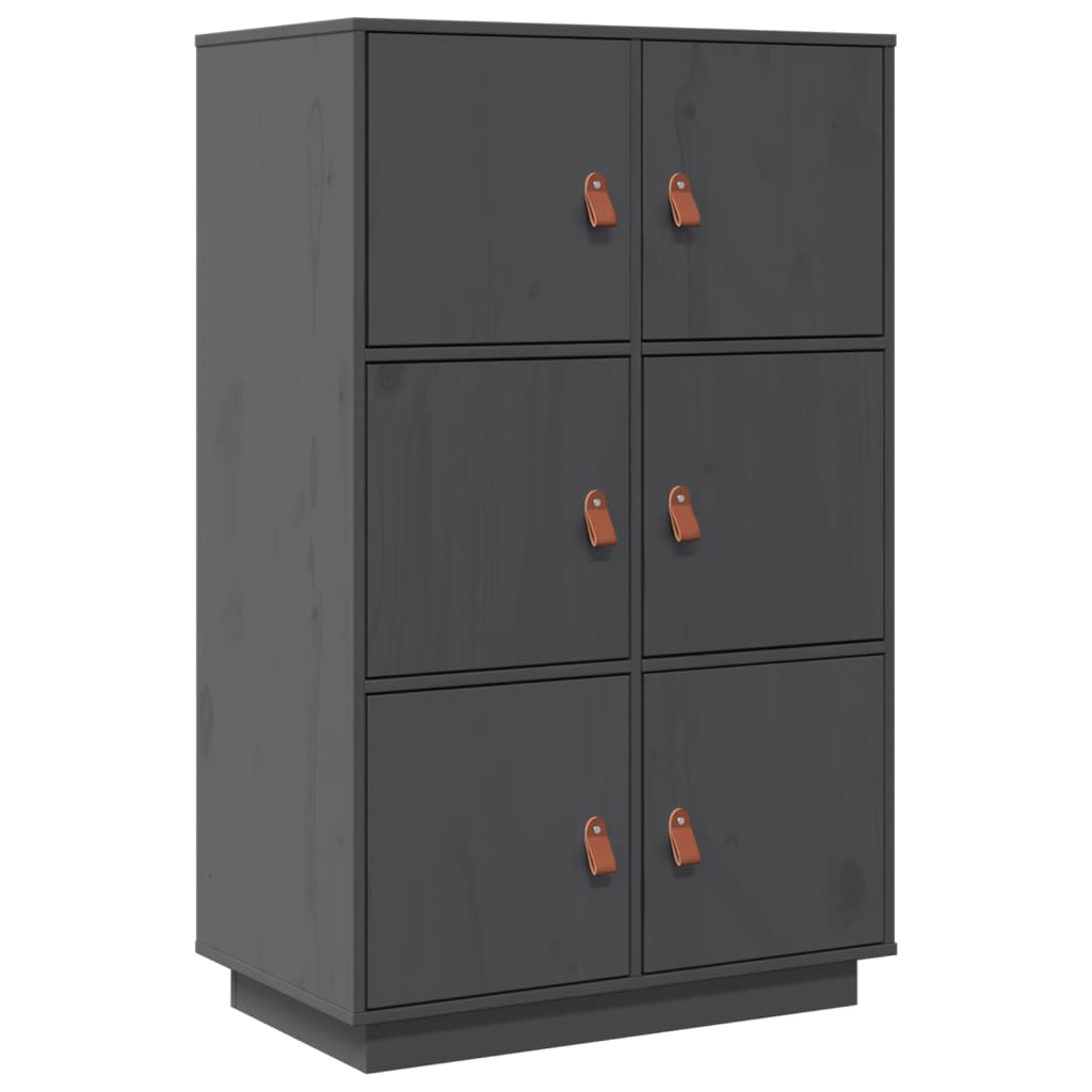 højskab 67x40x108,5 cm massivt fyrretræ grå