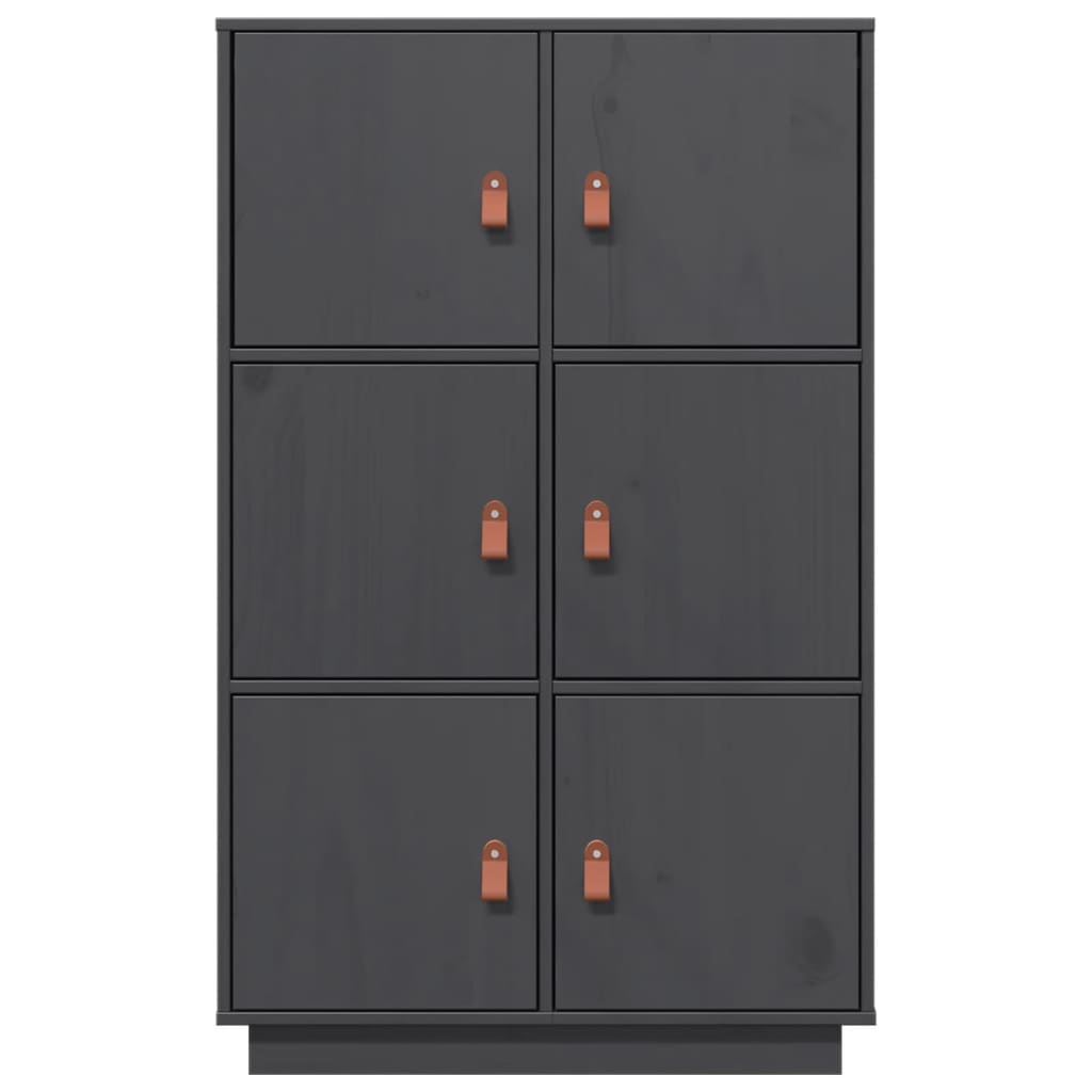 højskab 67x40x108,5 cm massivt fyrretræ grå