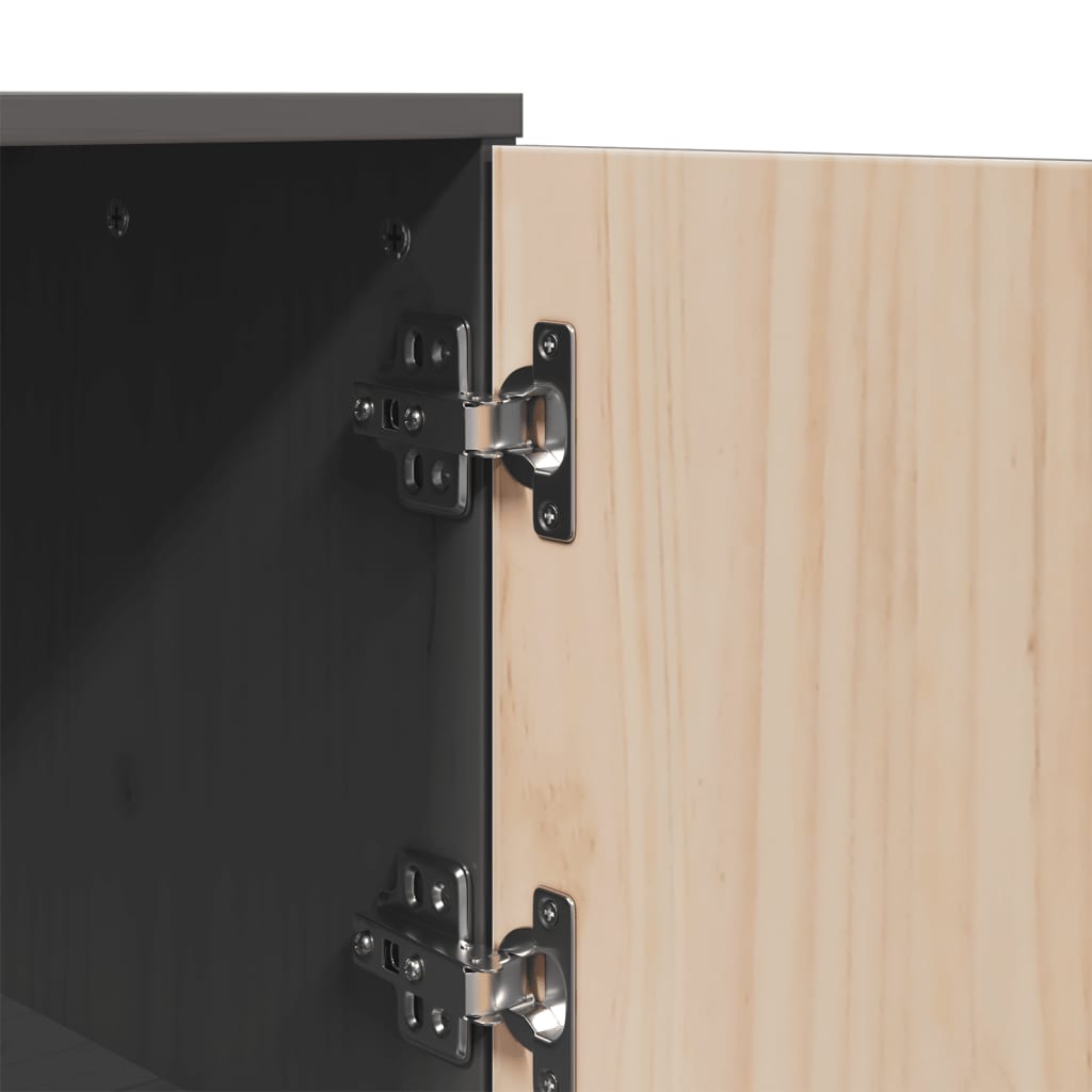 højskab 67x40x108,5 cm massivt fyrretræ grå