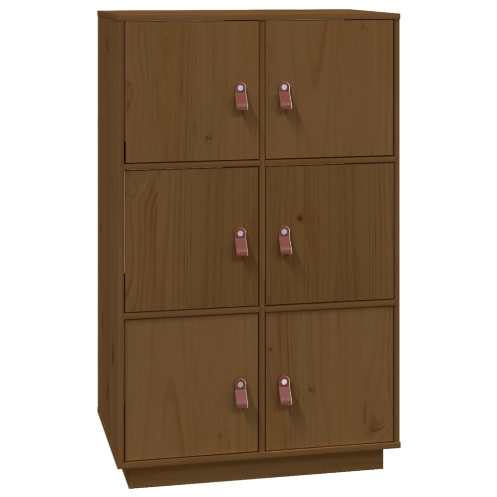 højskab 67x40x108,5 cm massivt fyrretræ gyldenbrun