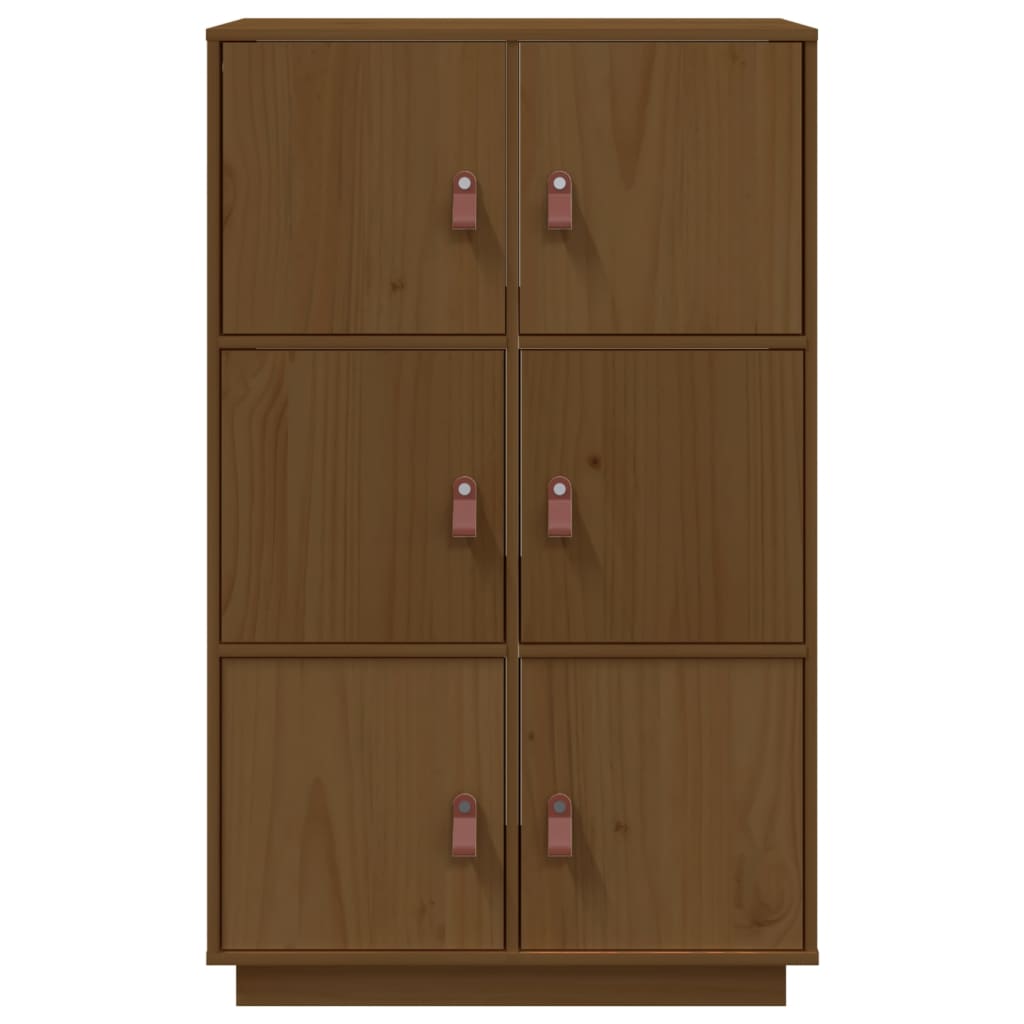 højskab 67x40x108,5 cm massivt fyrretræ gyldenbrun