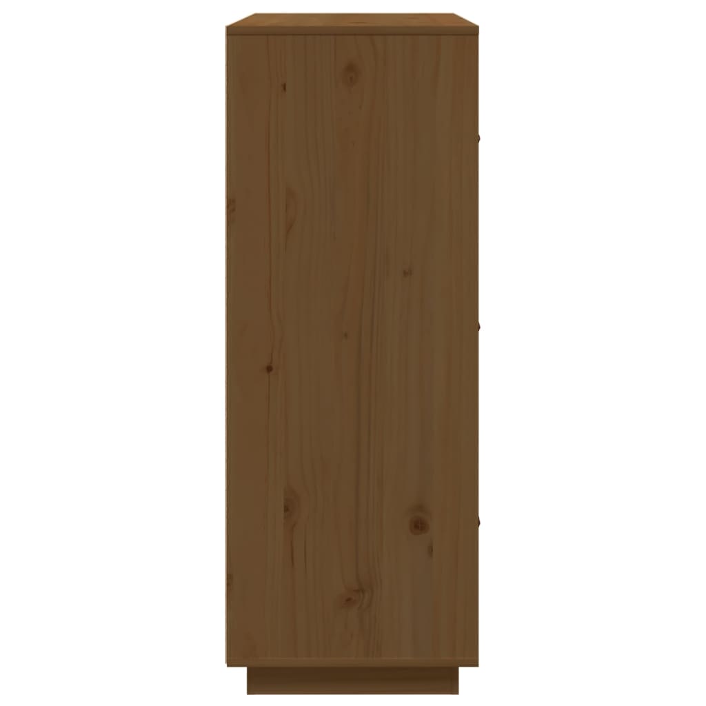 højskab 67x40x108,5 cm massivt fyrretræ gyldenbrun