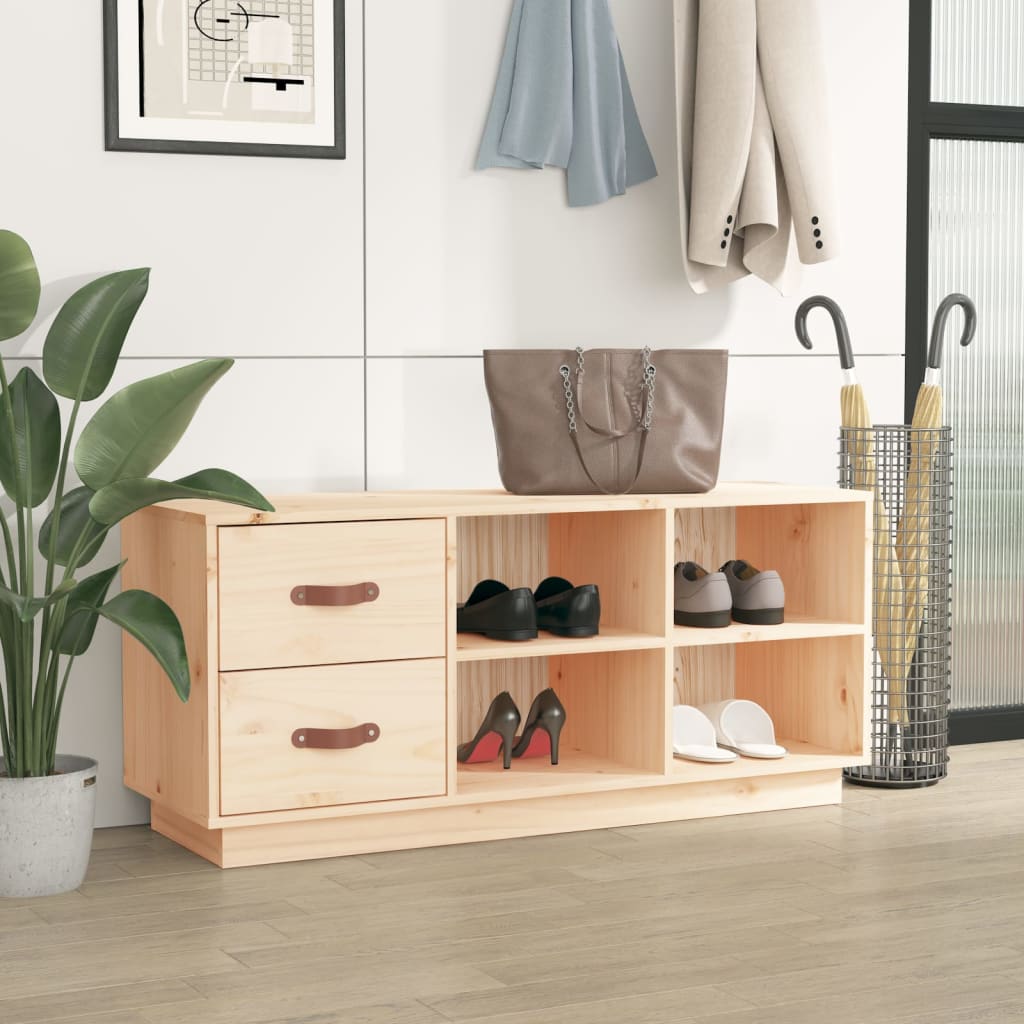 skobænk 100x34x45 cm massivt fyrretræ