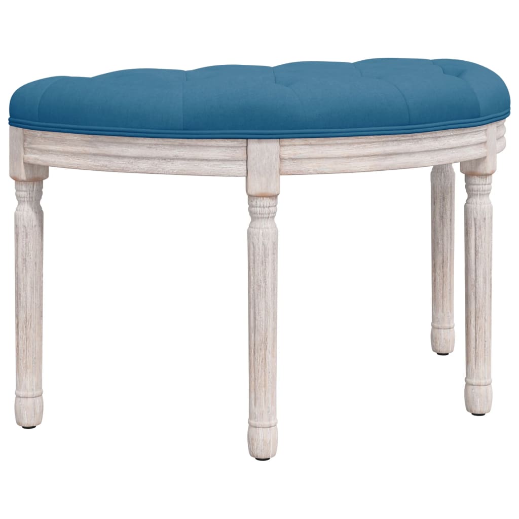 bænk 81,5x41x49 cm velour blå