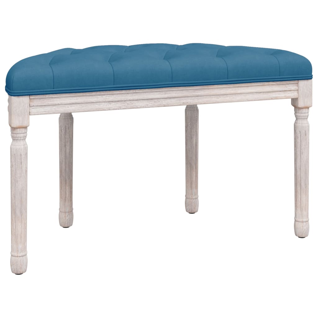 bænk 81,5x41x49 cm velour blå