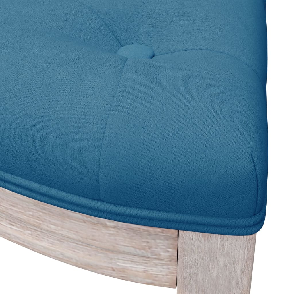 bænk 81,5x41x49 cm velour blå