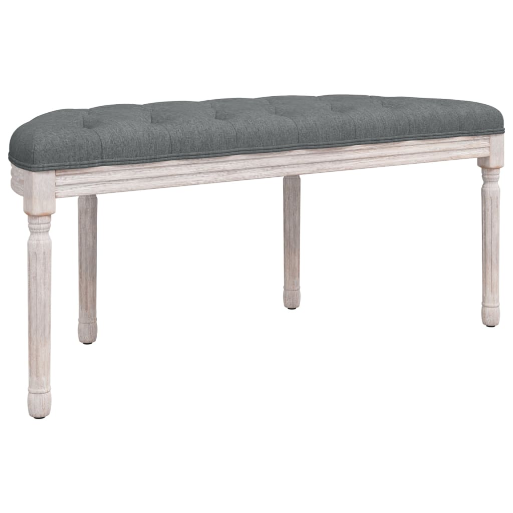 bænk 110,5x45x49 cm stof mørkegrå