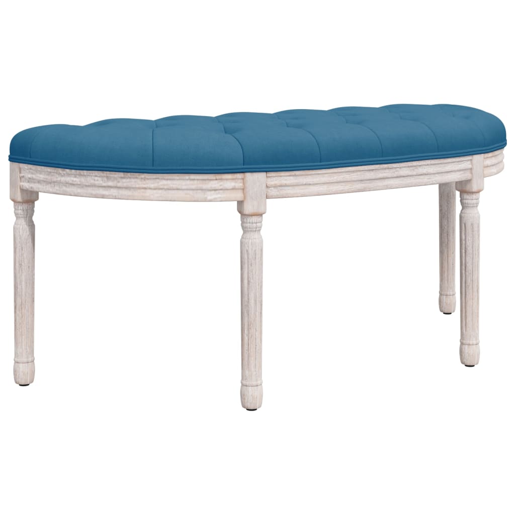 bænk 110,5x45x49 cm velour blå