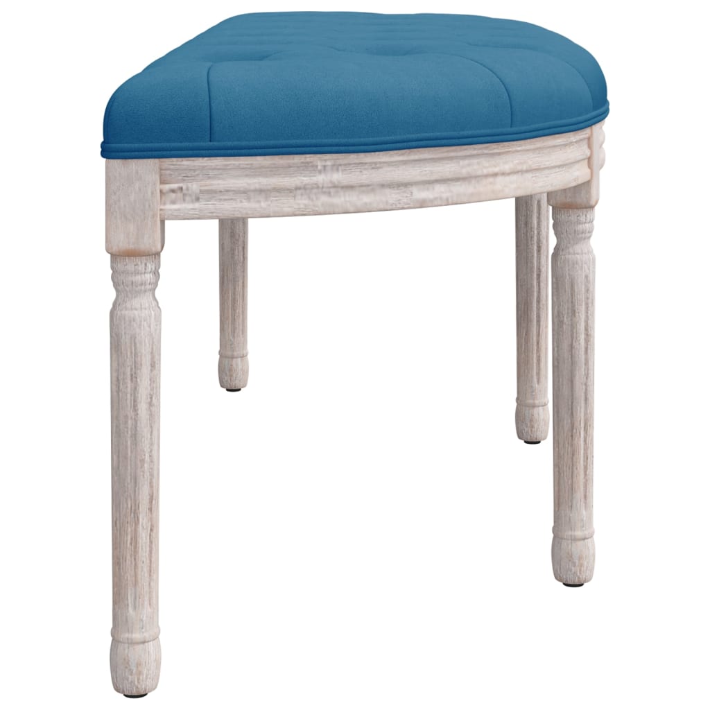 bænk 110,5x45x49 cm velour blå