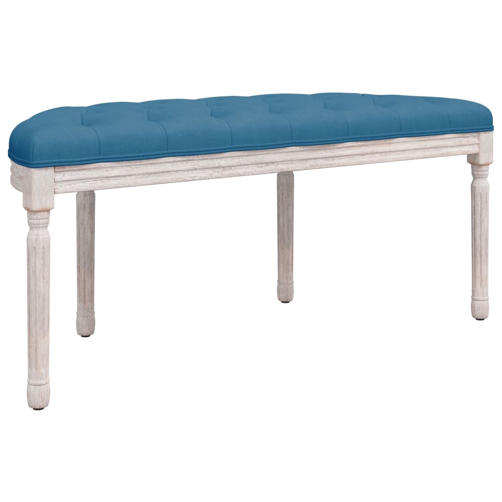 bænk 110,5x45x49 cm velour blå