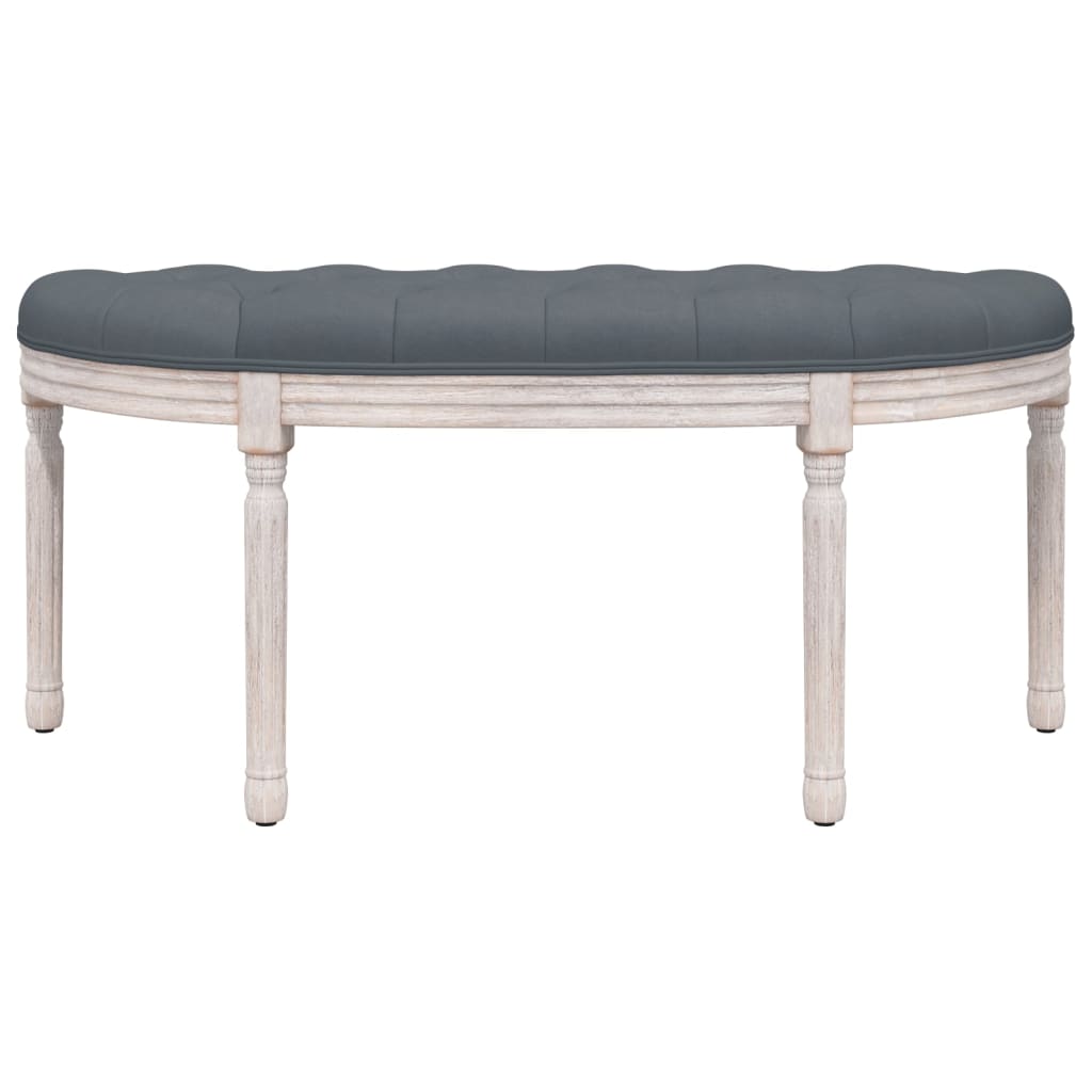 bænk 110,5x45x49 cm velour mørkegrå