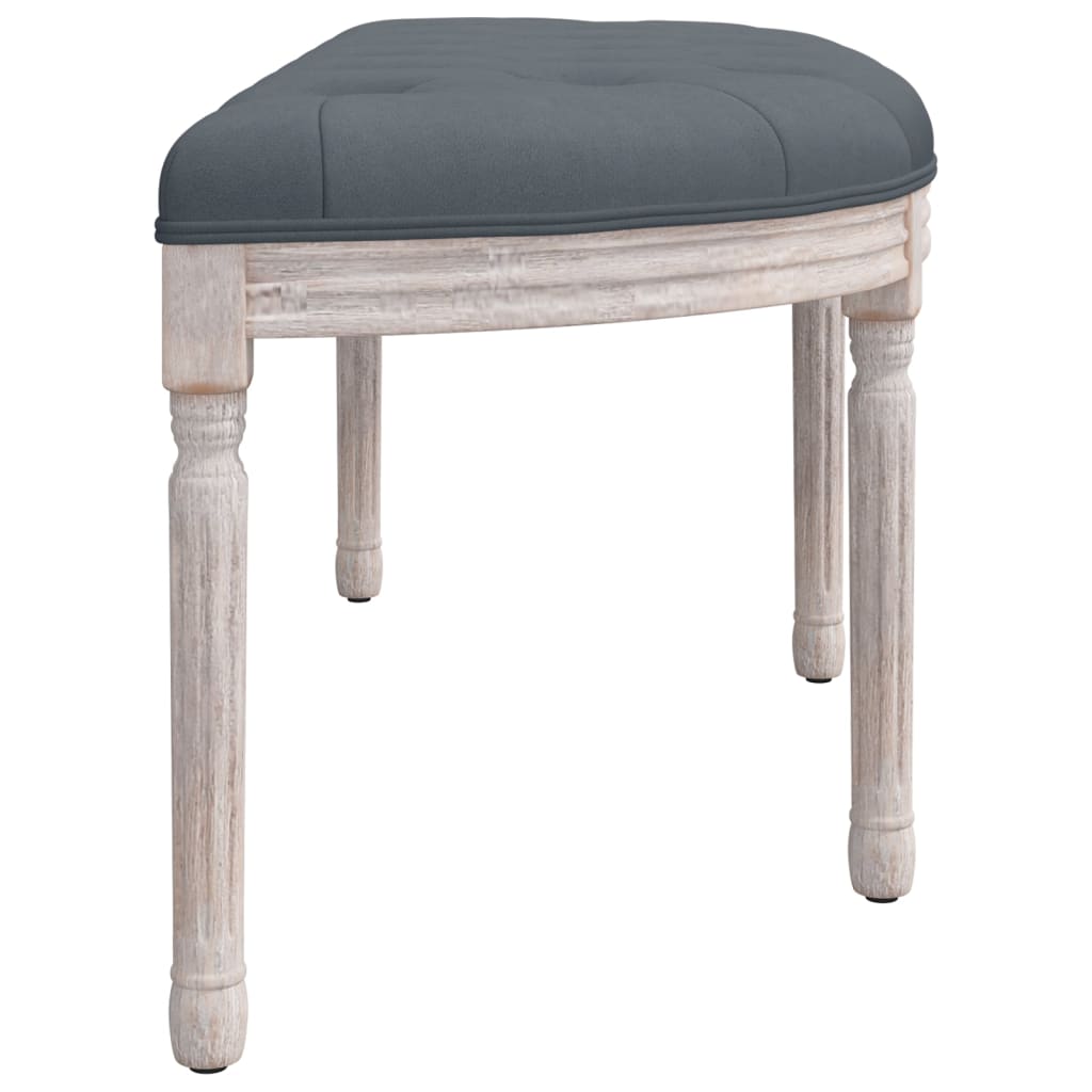 bænk 110,5x45x49 cm velour mørkegrå