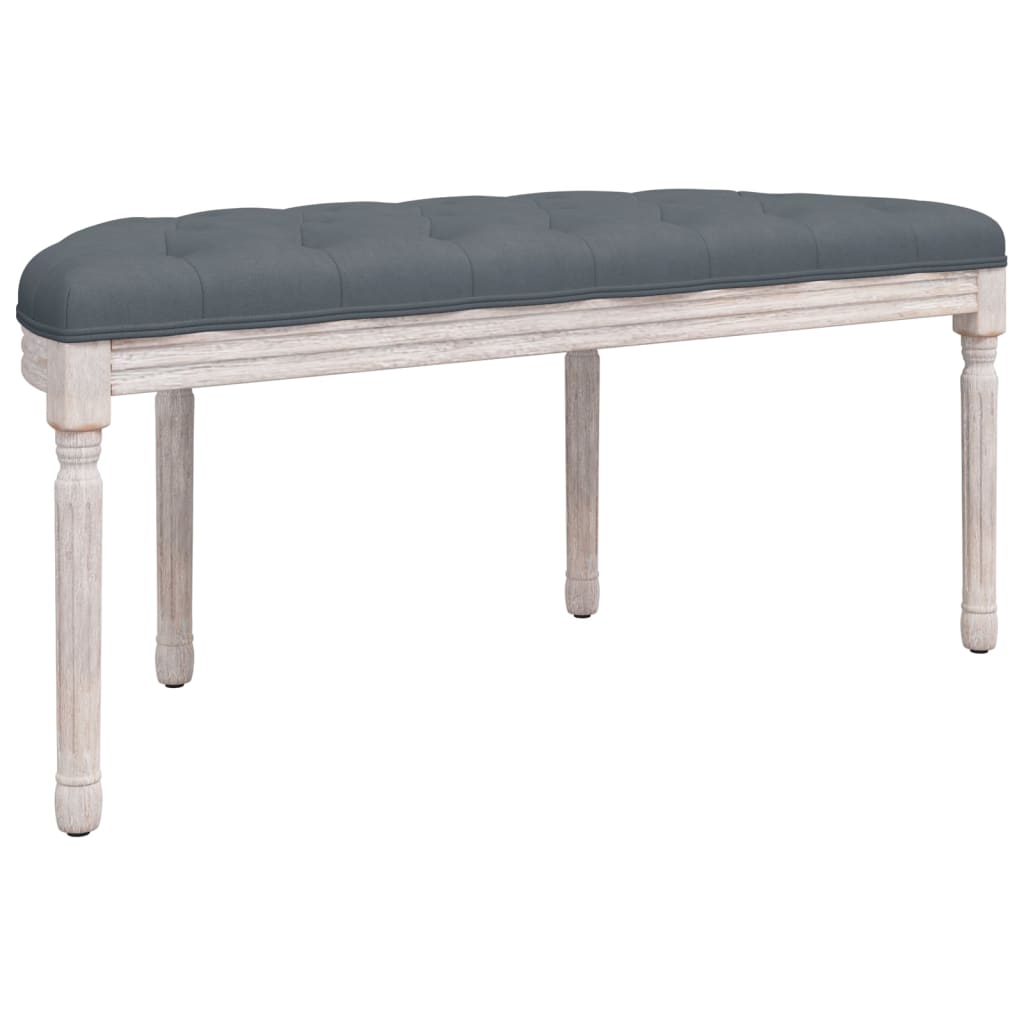 bænk 110,5x45x49 cm velour mørkegrå