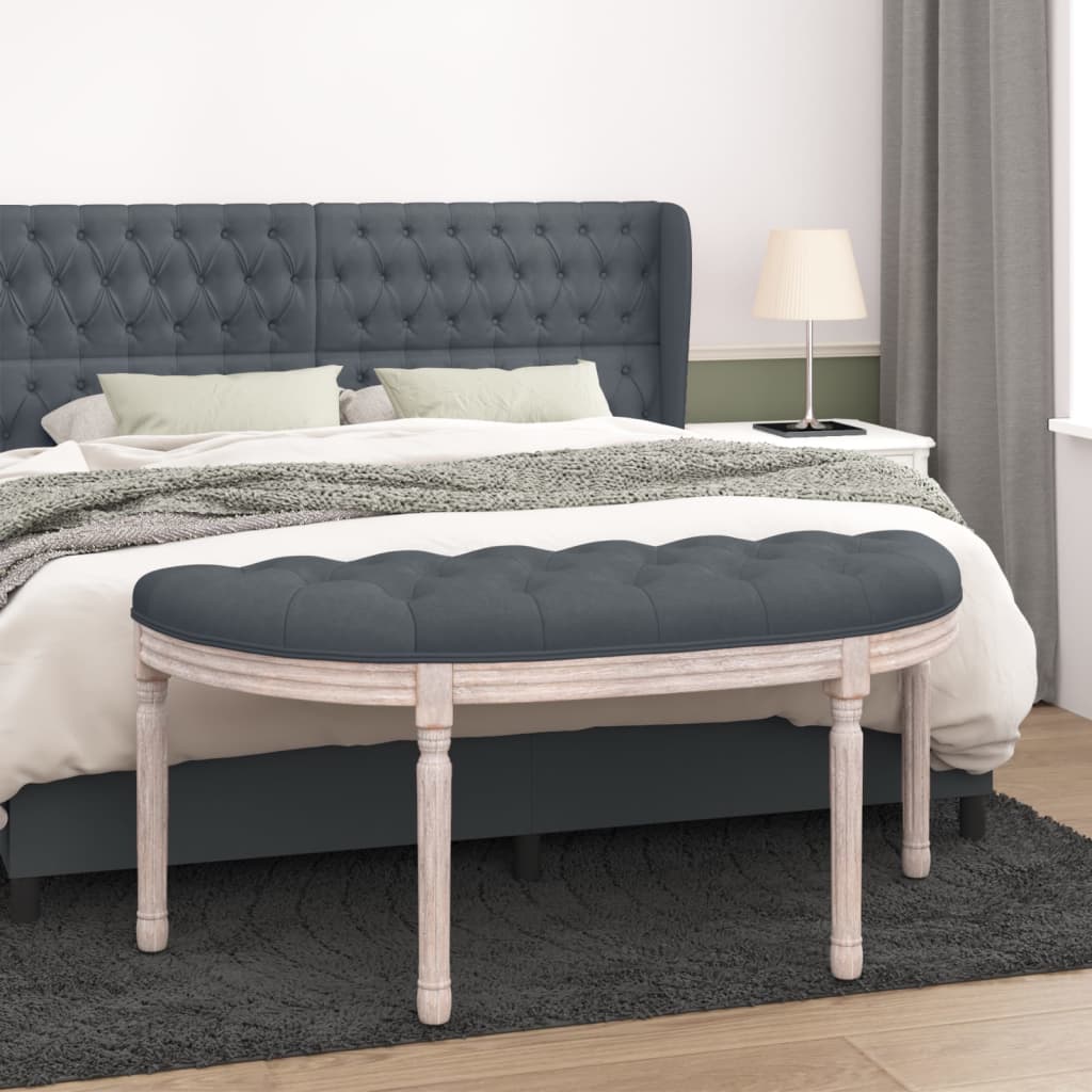 bænk 110,5x45x49 cm velour mørkegrå