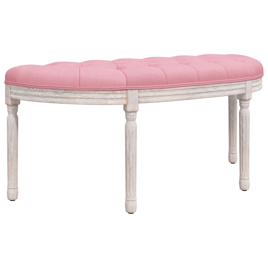 bænk 110,5x45x49 cm velour lyserød
