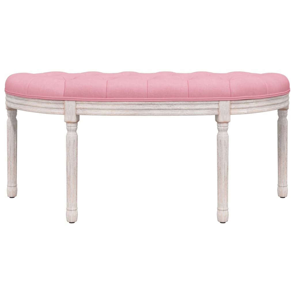 bænk 110,5x45x49 cm velour lyserød