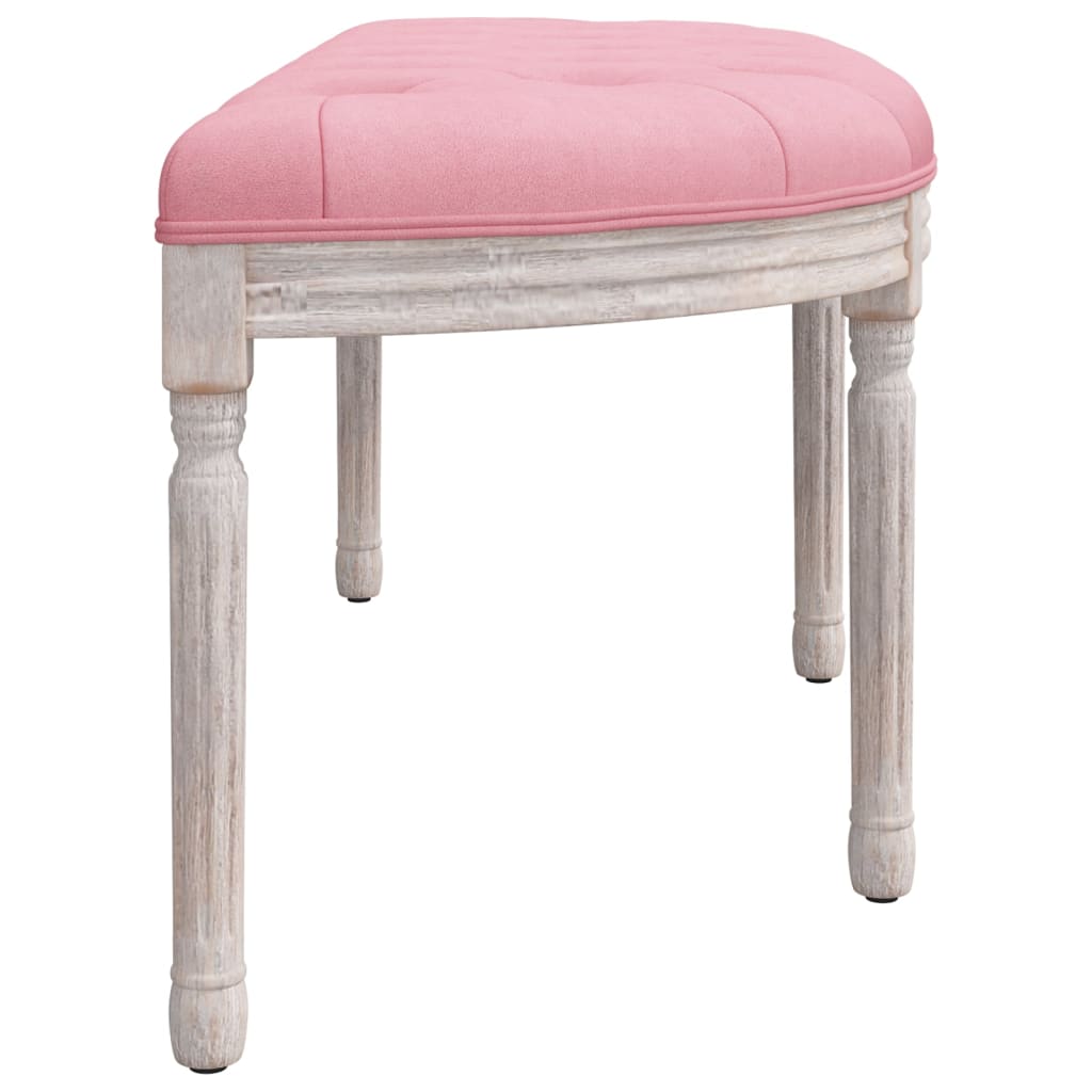 bænk 110,5x45x49 cm velour lyserød