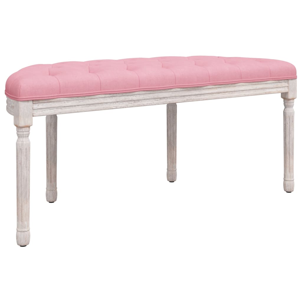 bænk 110,5x45x49 cm velour lyserød