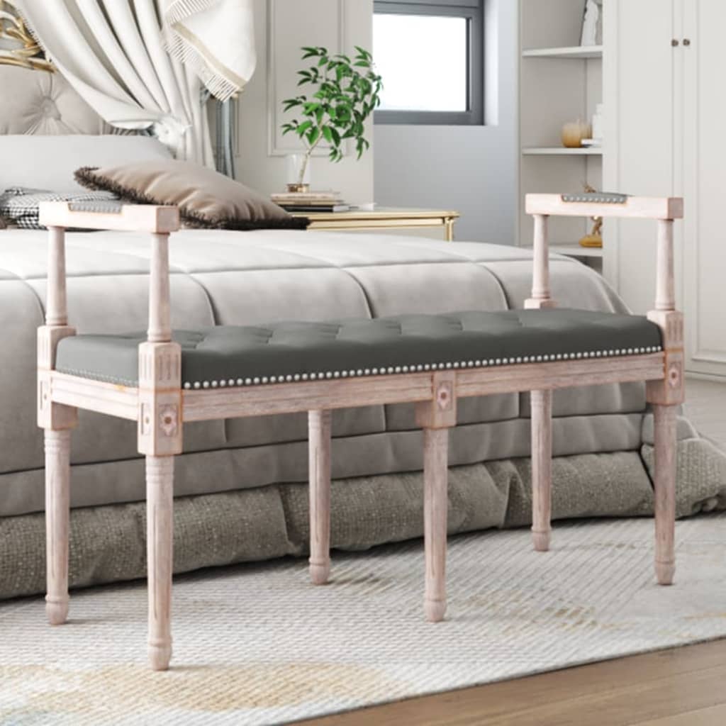 bænk 110x40x70 cm stof mørkegrå