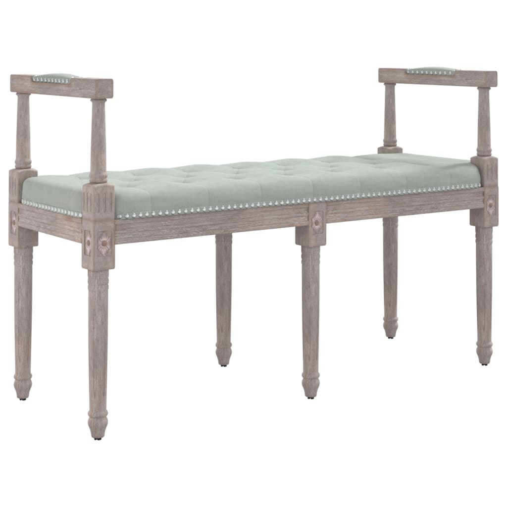 bænk 110x40x70 cm velour lysegrå