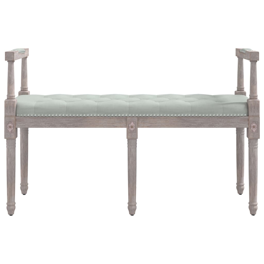 bænk 110x40x70 cm velour lysegrå
