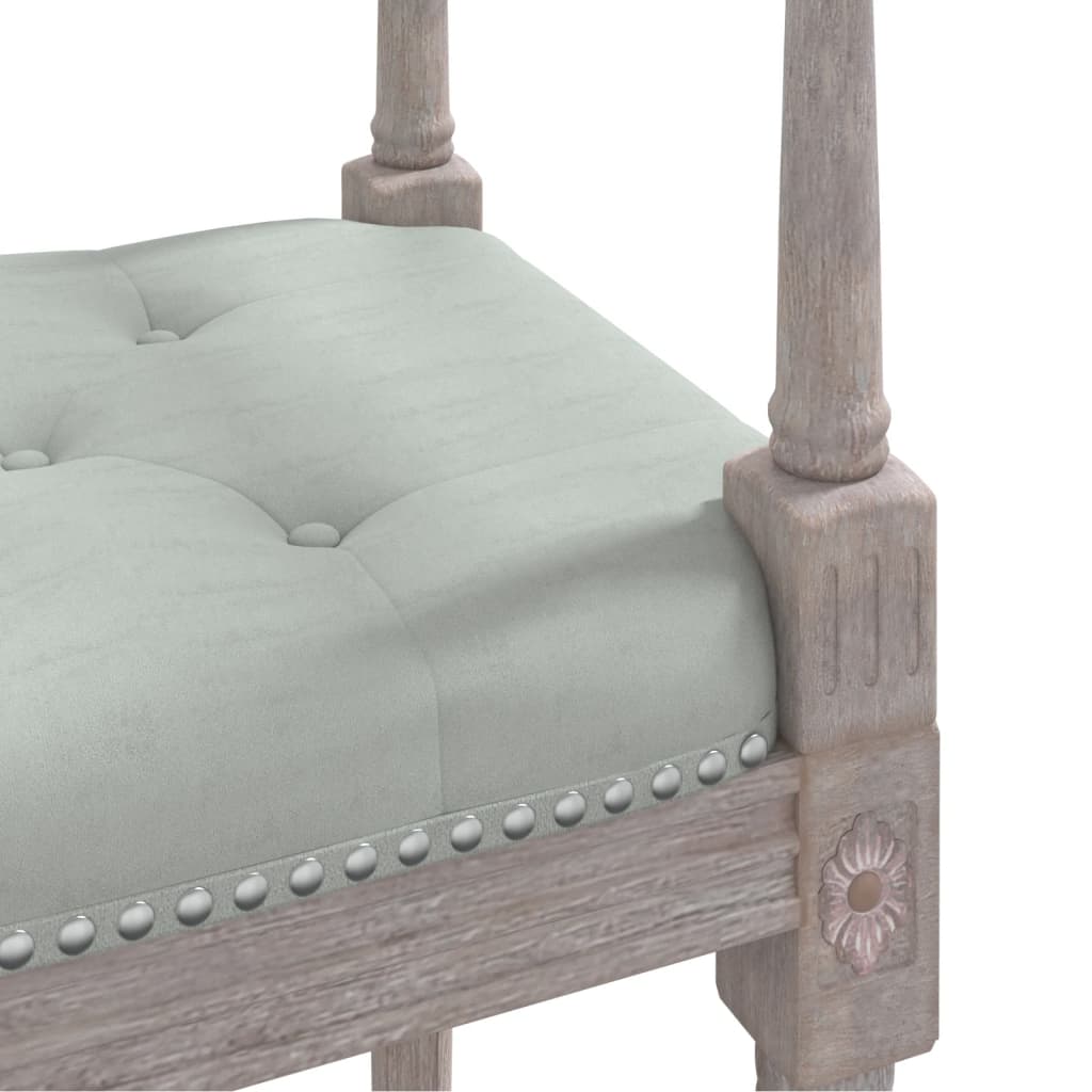 bænk 110x40x70 cm velour lysegrå