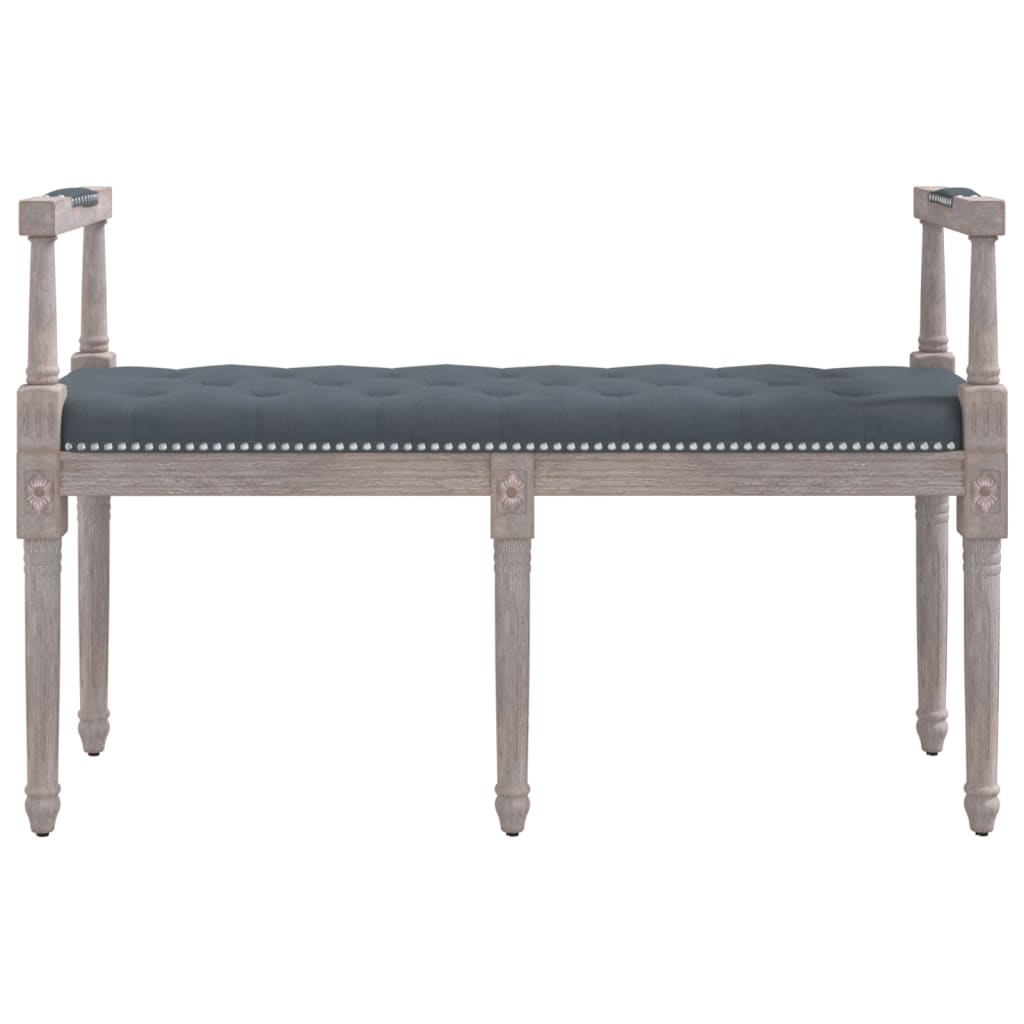 bænk 110x40x70 cm velour mørkegrå