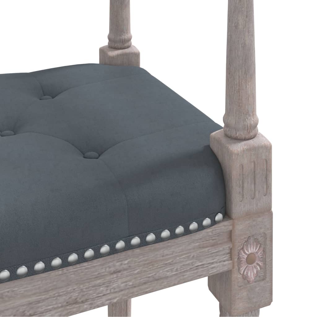 bænk 110x40x70 cm velour mørkegrå