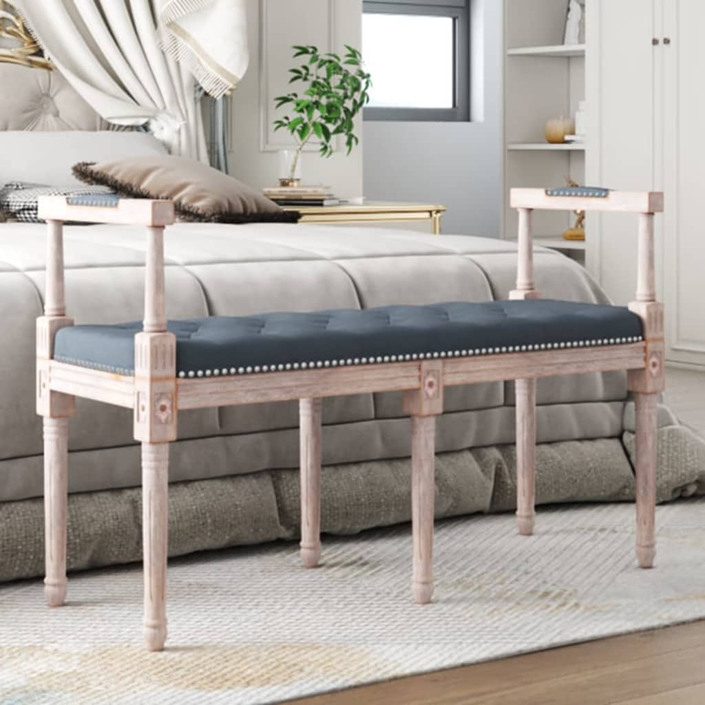 bænk 110x40x70 cm velour mørkegrå