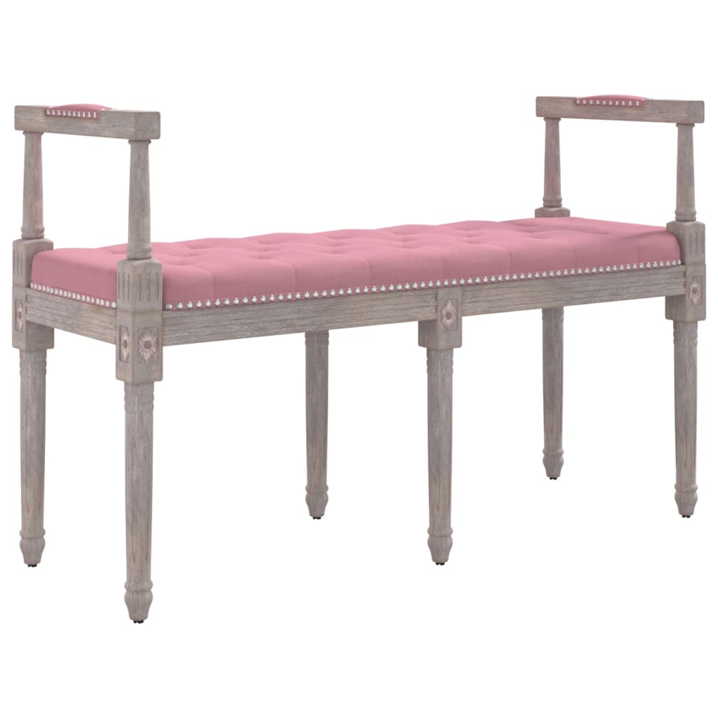 bænk 110x40x70 cm velour lyserød