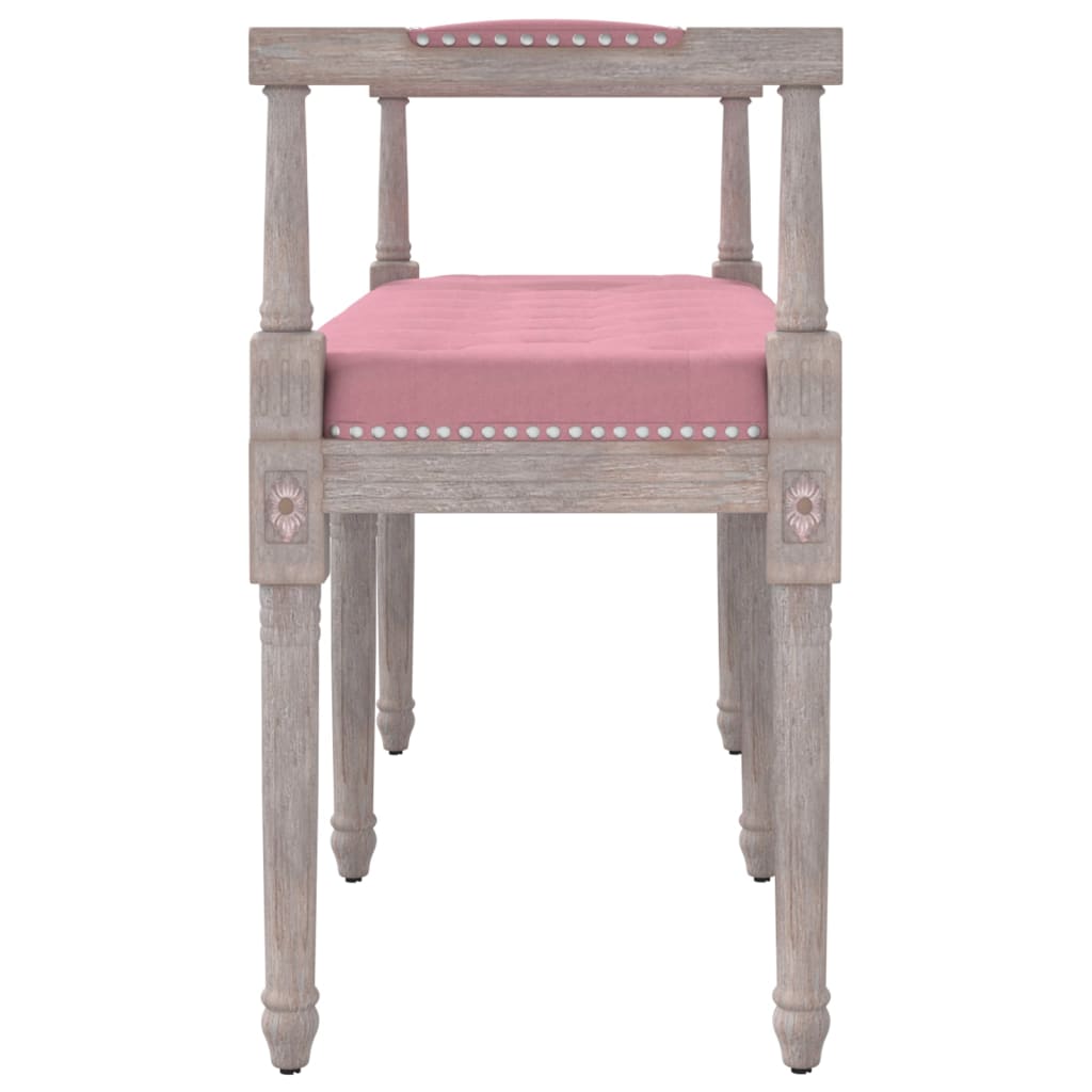 bænk 110x40x70 cm velour lyserød