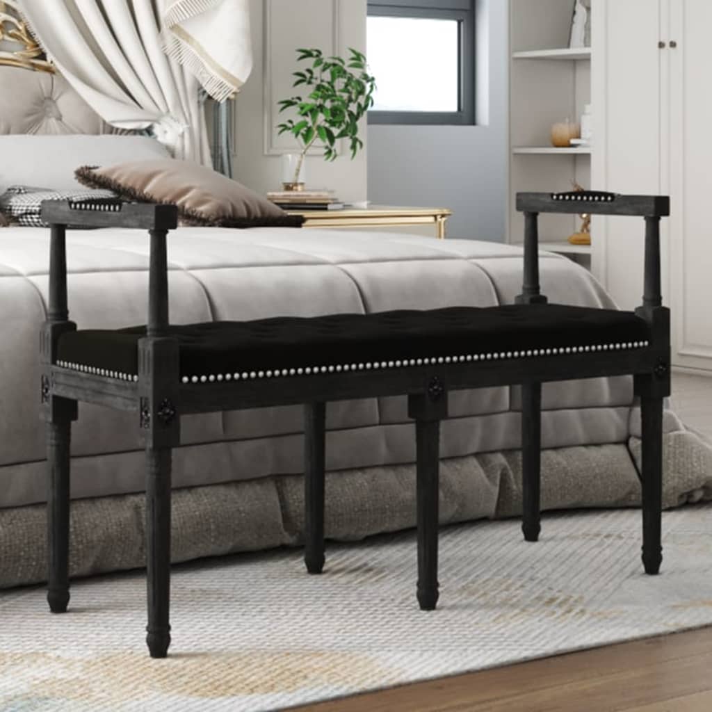 bænk 110x40x70 cm velour sort