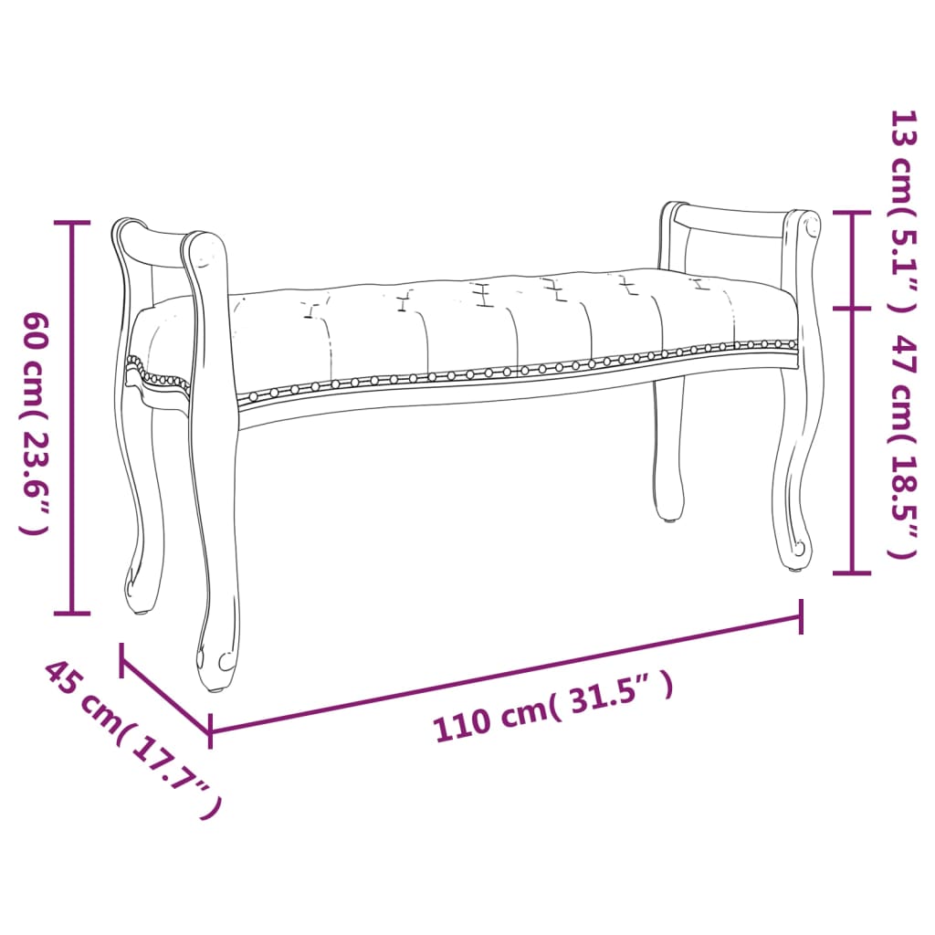 bænk 110x45x60 cm stof mørkegrå