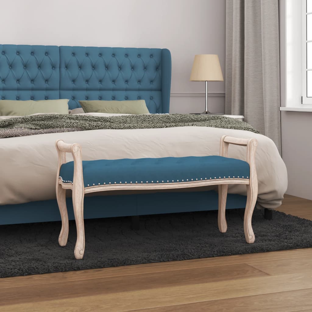 bænk 110x45x60 cm velour blå