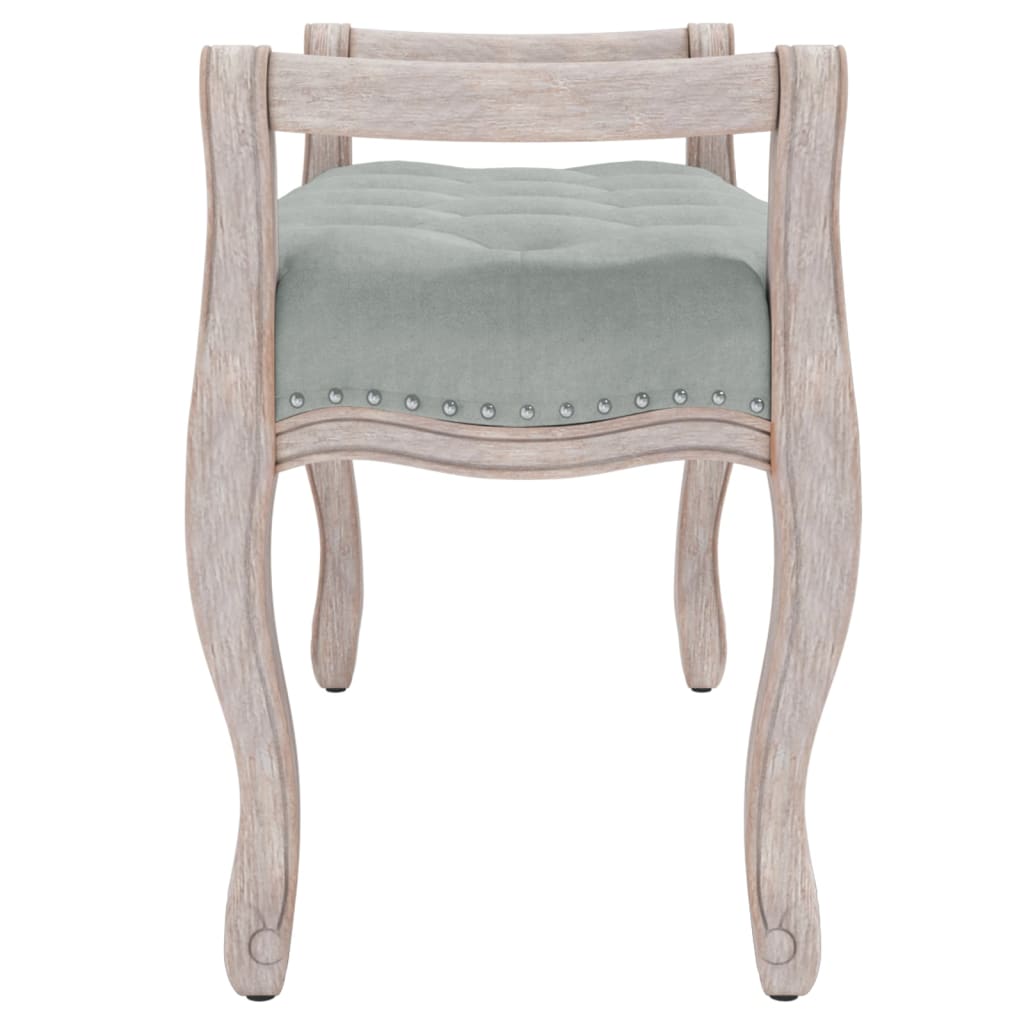 bænk 110x45x60 cm velour lysegrå