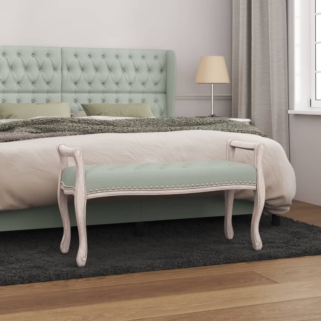 bænk 110x45x60 cm velour lysegrå