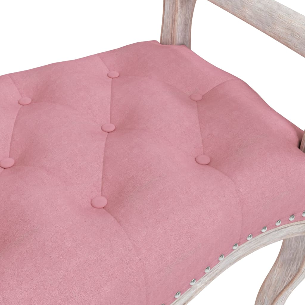 bænk 110x45x60 cm velour lyserød