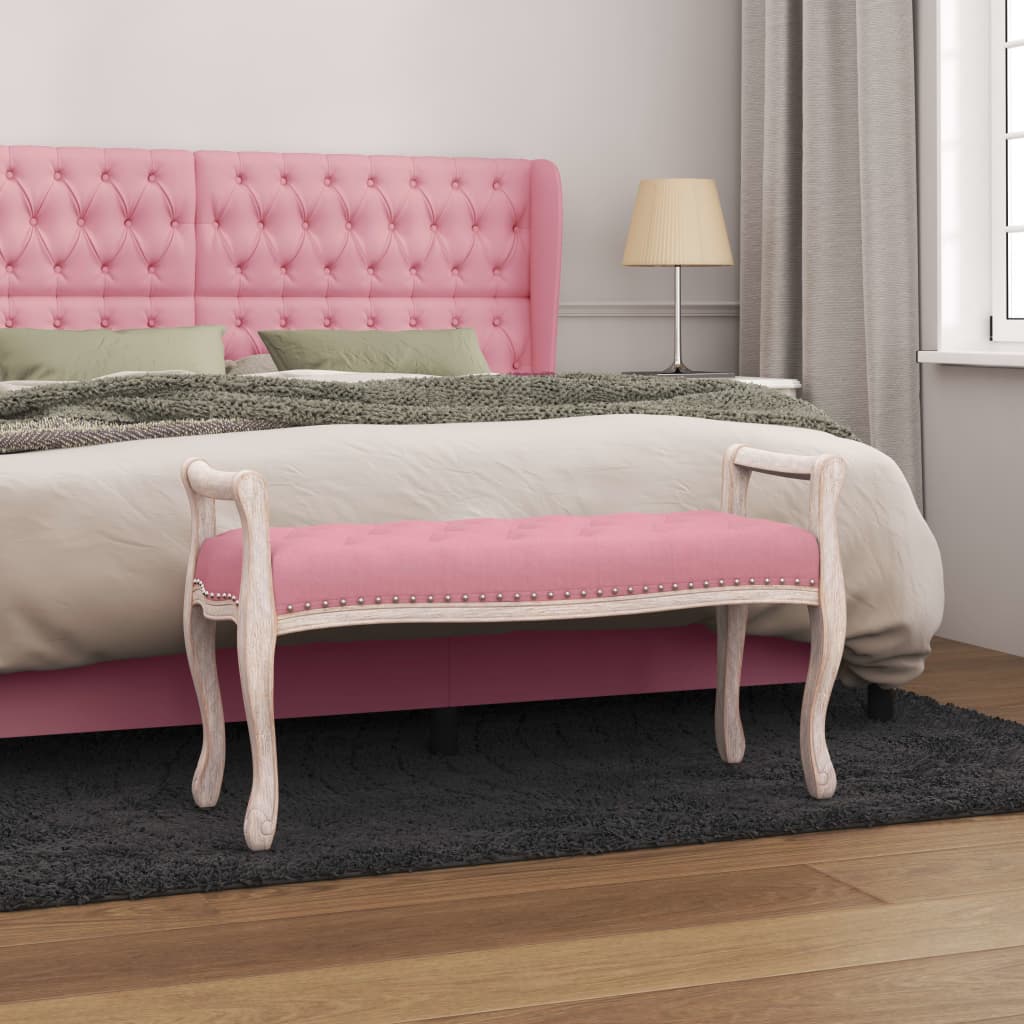 bænk 110x45x60 cm velour lyserød