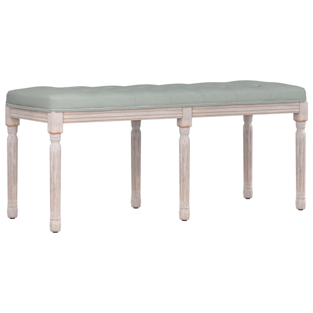 bænk 110x40x49 cm velour lysegrå
