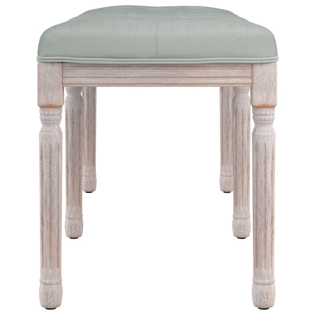 bænk 110x40x49 cm velour lysegrå