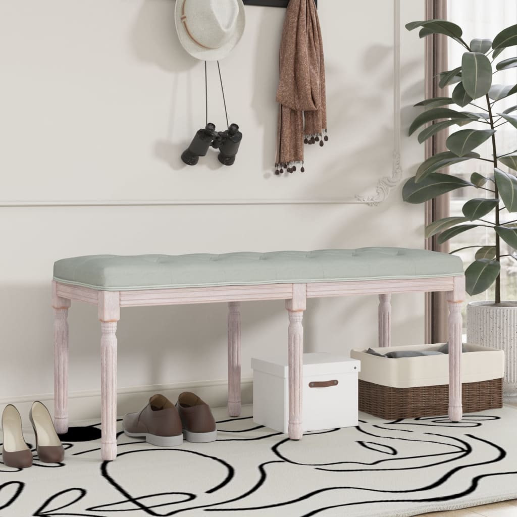bænk 110x40x49 cm velour lysegrå
