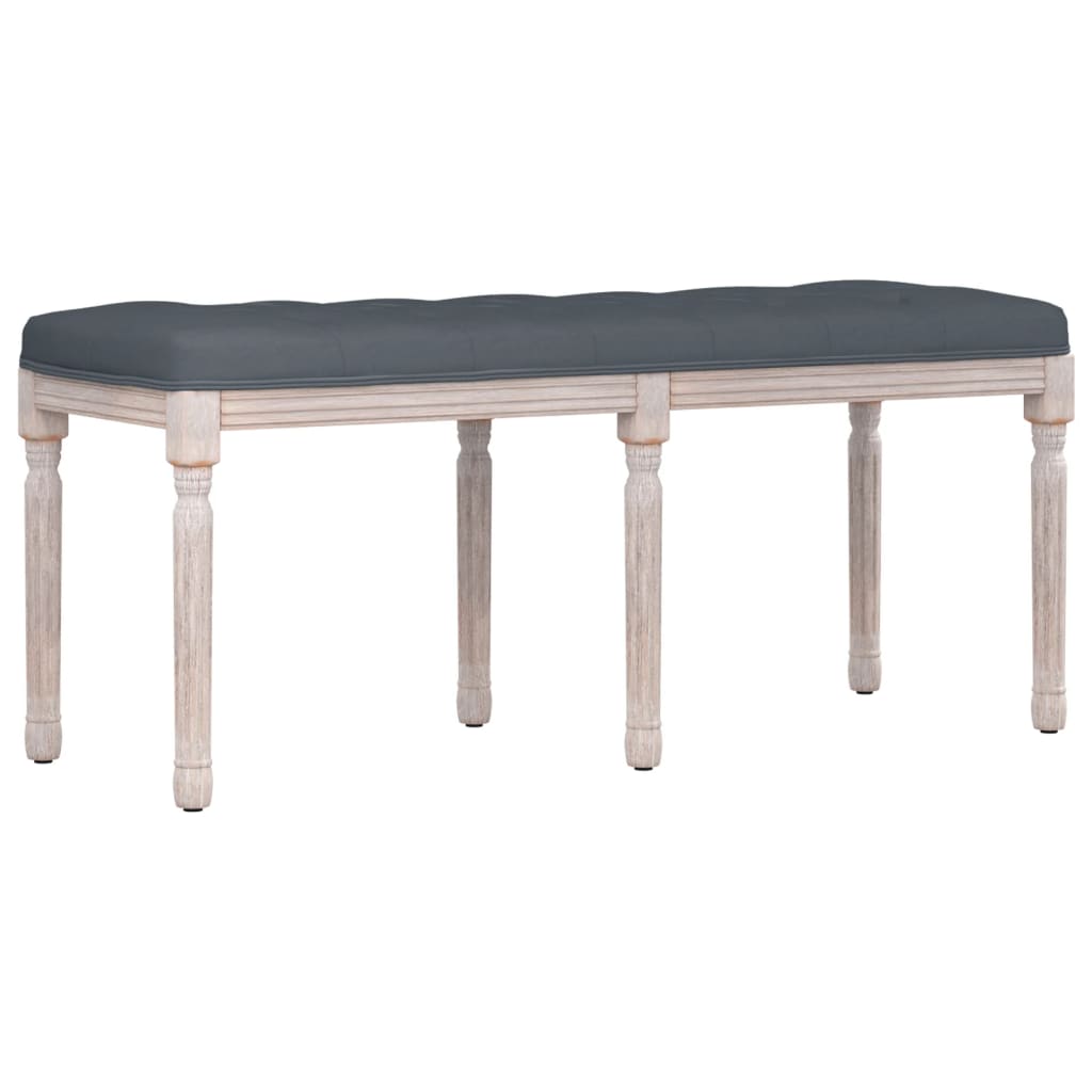 bænk 110x40x49 cm velour mørkegrå