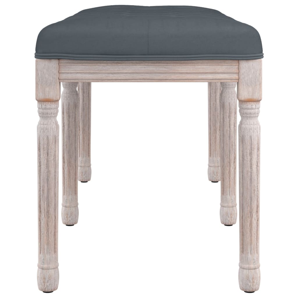 bænk 110x40x49 cm velour mørkegrå