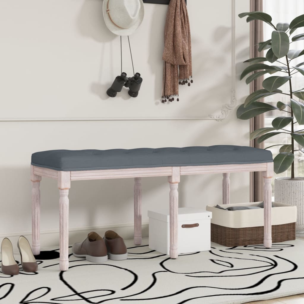 bænk 110x40x49 cm velour mørkegrå