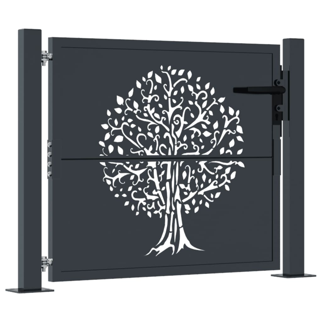 havelåge 105x105 cm stål trædesign antracitgrå