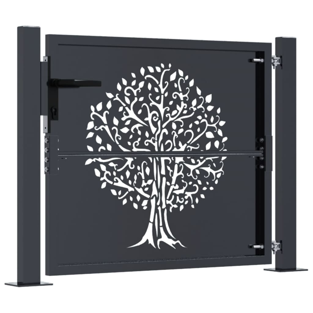 havelåge 105x105 cm stål trædesign antracitgrå