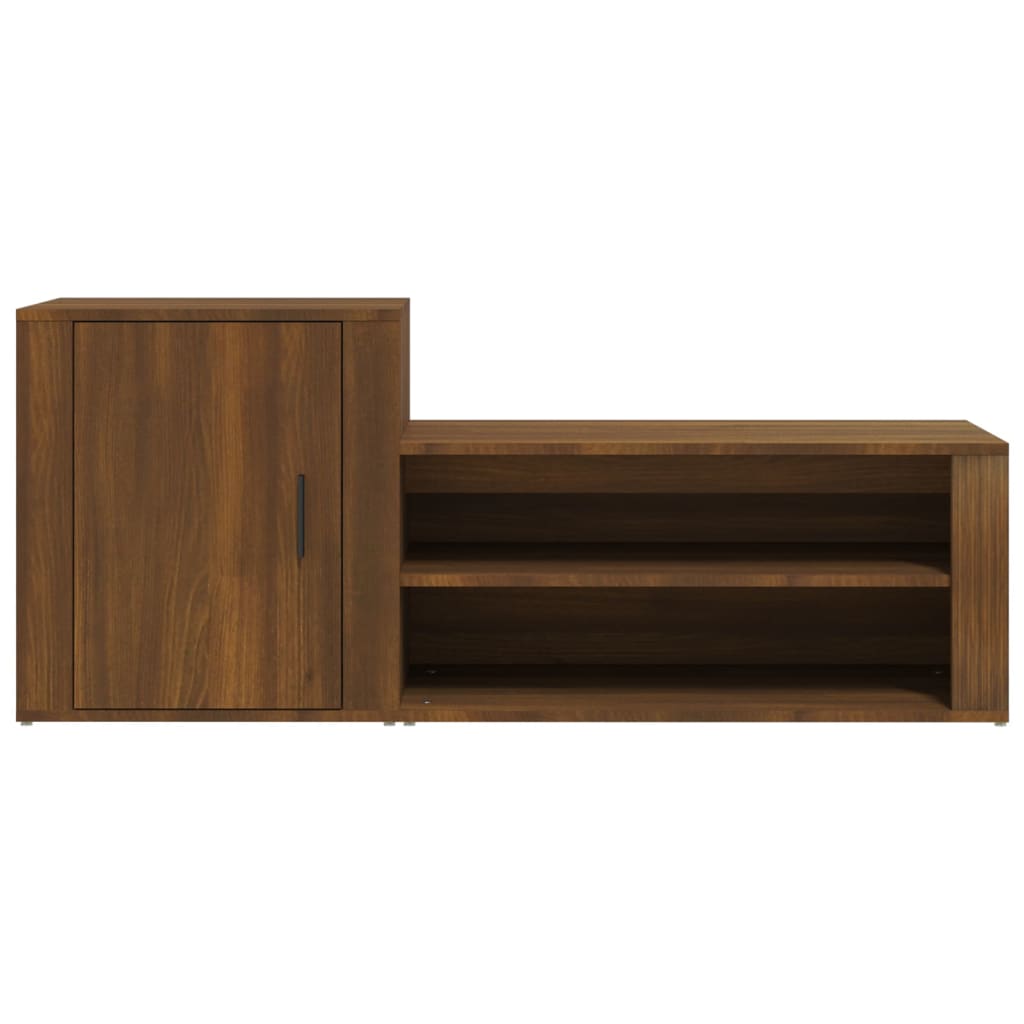 skoskab 130x35x54 cm konstrueret træ brun egetræ