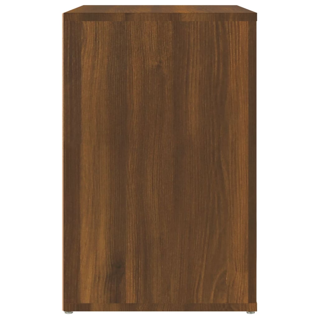 skoskab 130x35x54 cm konstrueret træ brun egetræ