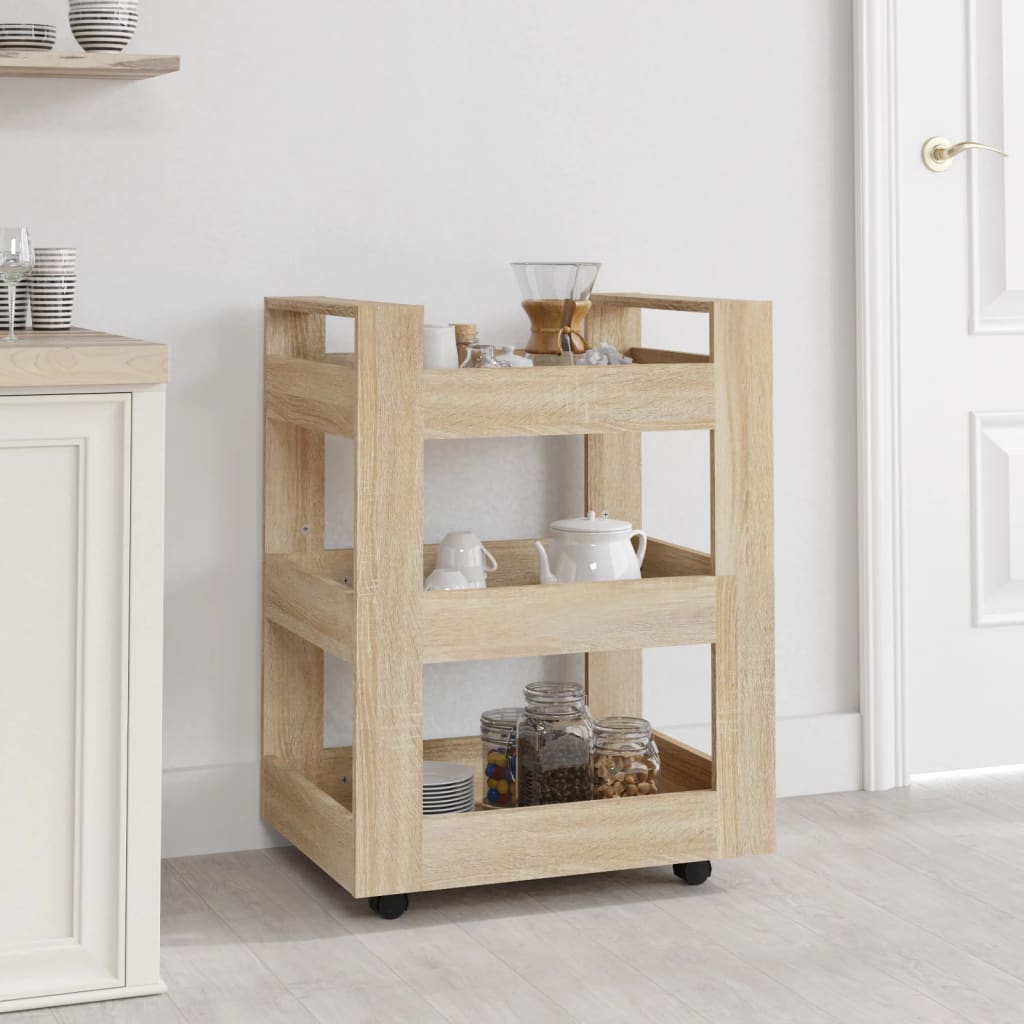 køkkenvogn 60x45x80 cm konstrueret træ Sonoma-eg